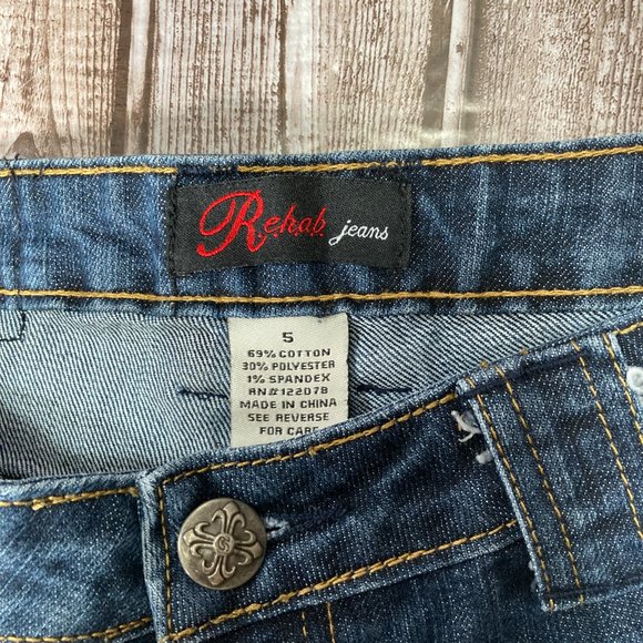 REHAB JEANS Women's 5 Skinny Blue Denim Jeans Front & Back Flap Pockets EUC - Picture 3 of 5